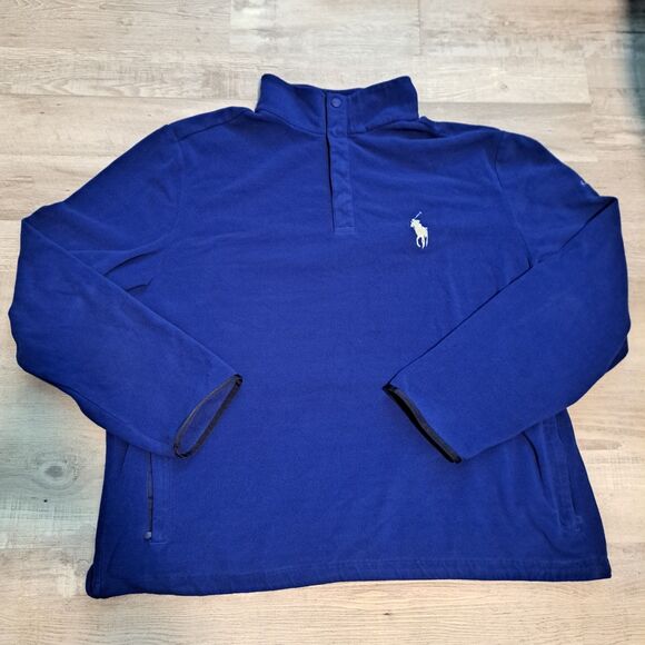 Polo Golf Ralph Lauren Sweater Mens XXL Blue Kapalua Big Pony 1/4 Snap Pullover - Picture 1 of 10